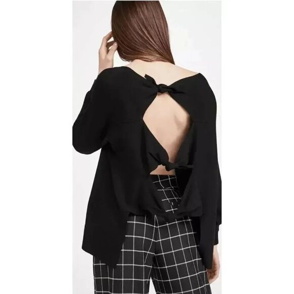 Alice + Olivia Drop Shoulder Tie Back Sweater M - Picture 2 of 11